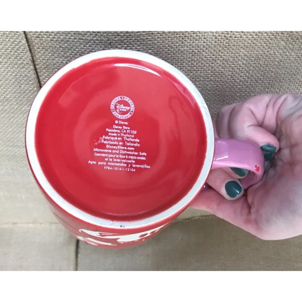 Disney Store Red Pink Minnie Mouse Mug Cup Large Whimsical Fun Disneyana - Picture 7 of 7